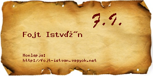 Fojt István névjegykártya
